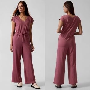 Athleta Willow Wide Leg Jumpsuit Tawny Rose Size Large